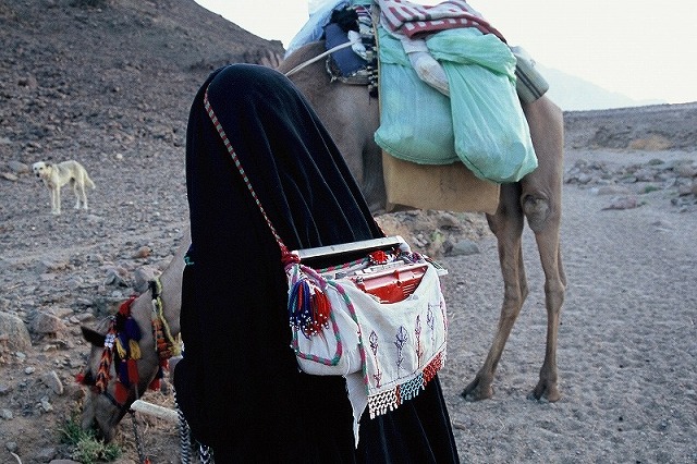 エジプトの砂漠の遊牧民