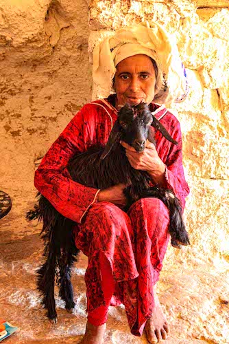 チュニジアのクサールの暮らし　tunisia kusar sisters ヤギと